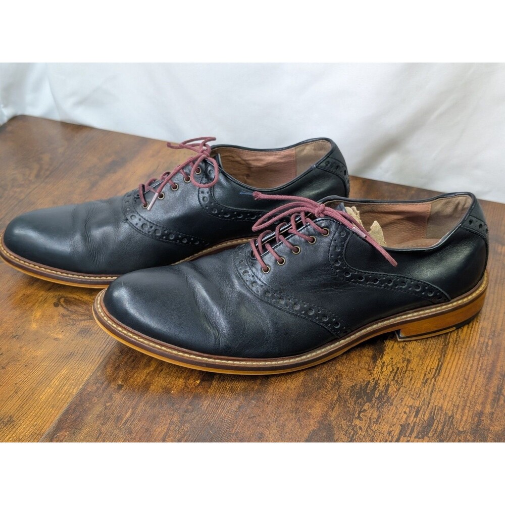 Aston Grey Men's Black Leather Wingtip Oxford Dress Shoes 8.5